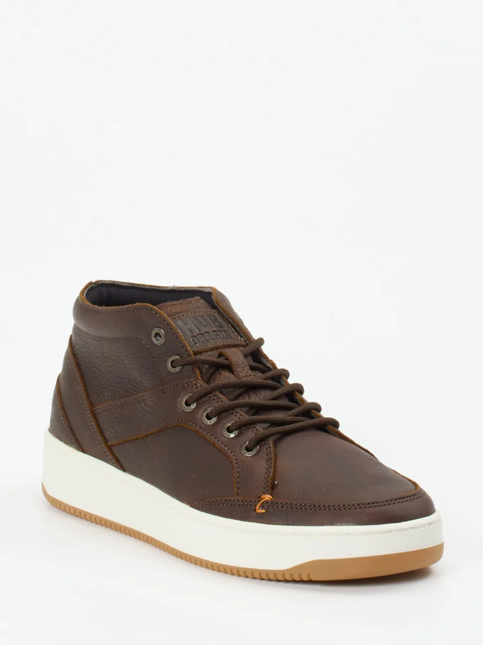 HUB – Mid-Top Sneaker aus Fettleder braun