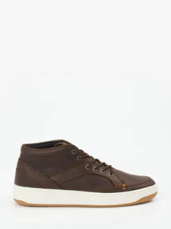 HUB – Mid-Top Sneaker aus Fettleder braun