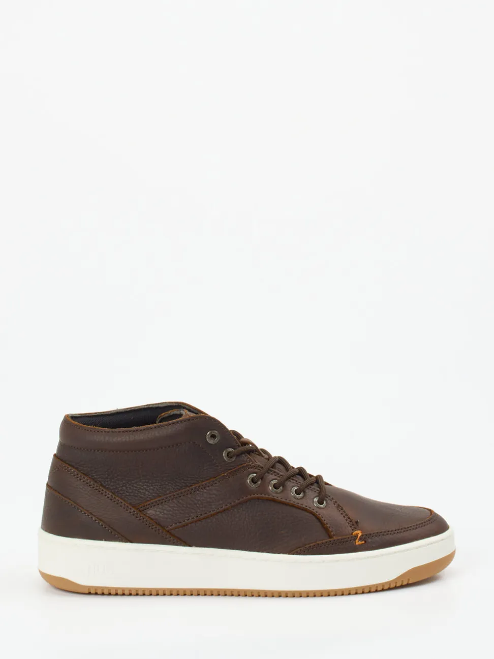 HUB – Mid-Top Sneaker aus Fettleder braun