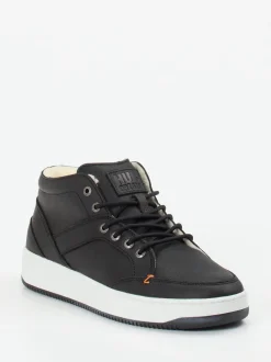 HUB – Mid-Top Sneaker aus Fettleder schwarz