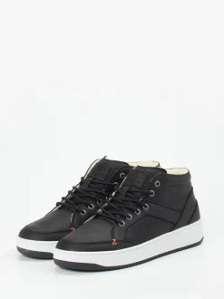 HUB – Mid-Top Sneaker aus Fettleder schwarz