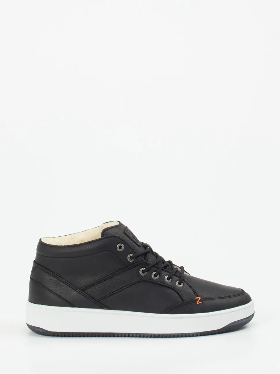HUB – Mid-Top Sneaker aus Fettleder schwarz
