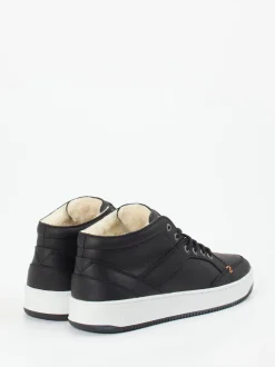 HUB – Mid-Top Sneaker aus Fettleder schwarz