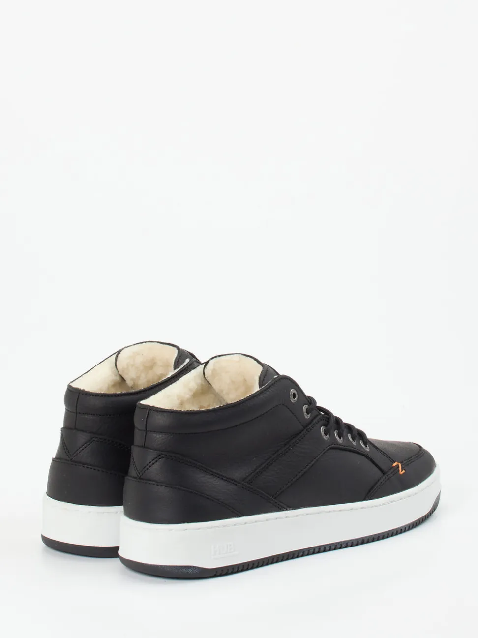HUB – Mid-Top Sneaker aus Fettleder schwarz