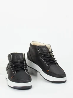 HUB – Mid-Top Sneaker aus Fettleder schwarz