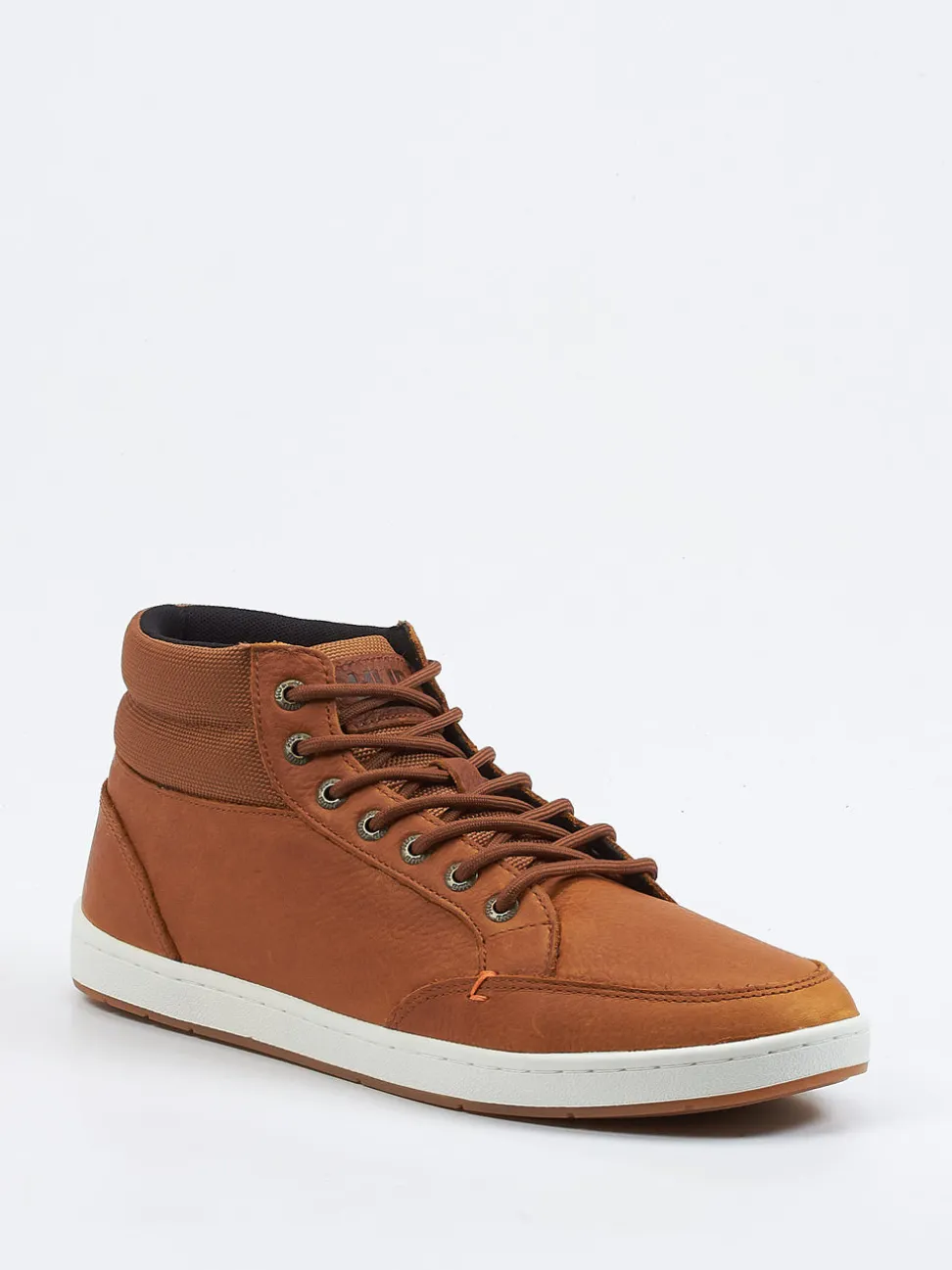 HUB – Mid-Top Sneaker aus Fettleder rostbraun