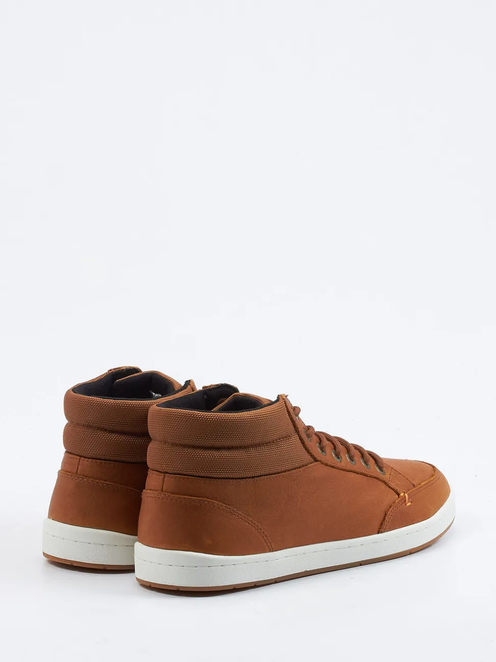 HUB – Mid-Top Sneaker aus Fettleder rostbraun