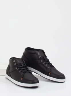 HUB – Mid-Top Sneaker aus Kalbleder Schwarz