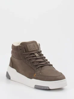 HUB – Mid-Top Sneaker aus Kalbleder mittelbraun