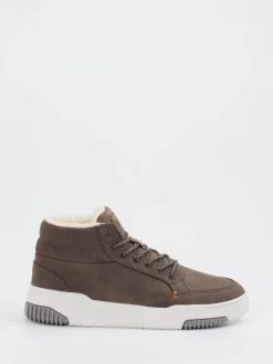 HUB – Mid-Top Sneaker aus Kalbleder mittelbraun