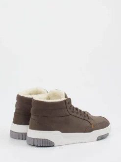 HUB – Mid-Top Sneaker aus Kalbleder mittelbraun