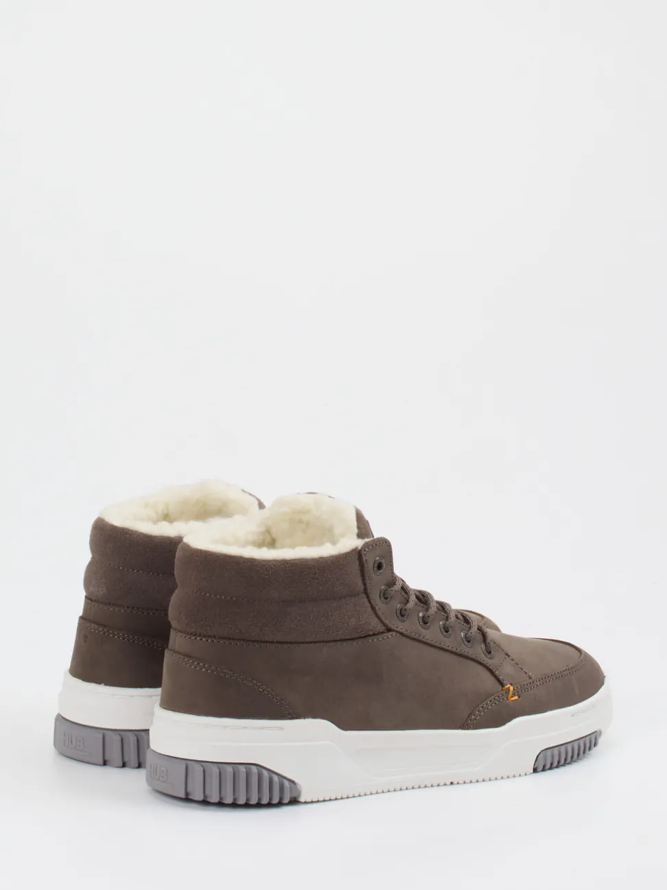 HUB – Mid-Top Sneaker aus Kalbleder mittelbraun