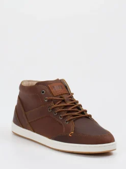 HUB – Mid-Top Sneaker aus Kalbleder Braun