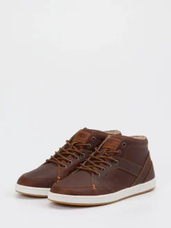 HUB – Mid-Top Sneaker aus Kalbleder Braun