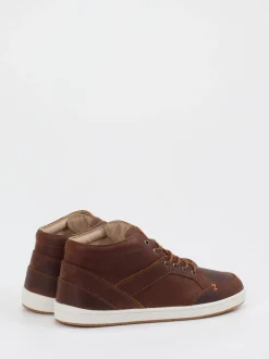 HUB – Mid-Top Sneaker aus Kalbleder Braun