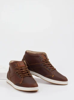 HUB – Mid-Top Sneaker aus Kalbleder Braun