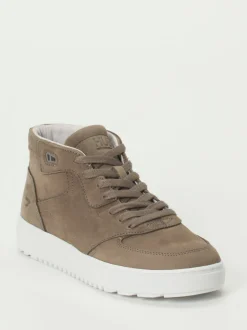 HUB – Mid-Top Sneaker aus Nubukleder taupe