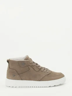 HUB – Mid-Top Sneaker aus Nubukleder taupe