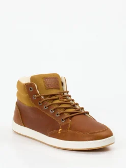 HUB – Mid-Top-Sneaker aus Fettleder braun
