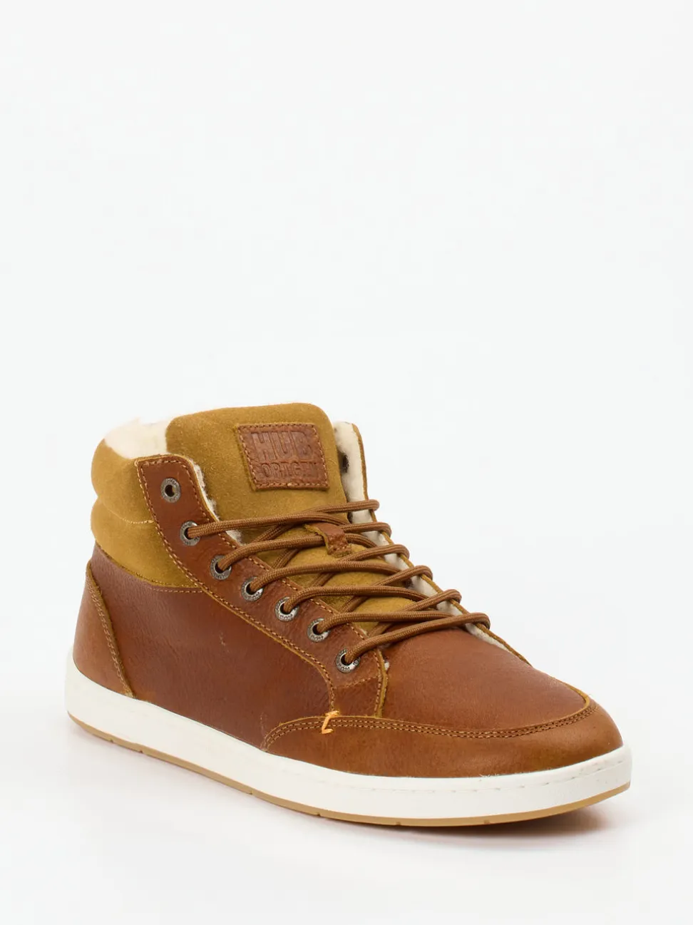 HUB – Mid-Top-Sneaker aus Fettleder braun