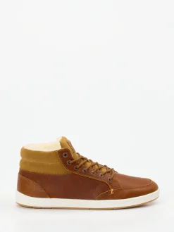 HUB – Mid-Top-Sneaker aus Fettleder braun
