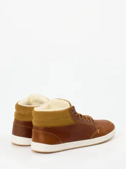 HUB – Mid-Top-Sneaker aus Fettleder braun
