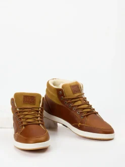 HUB – Mid-Top-Sneaker aus Fettleder braun
