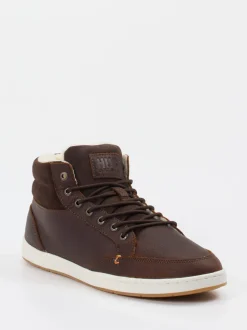 HUB – Mid-Top-Sneaker aus Fettleder dunkelbraun