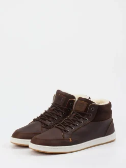 HUB – Mid-Top-Sneaker aus Fettleder dunkelbraun