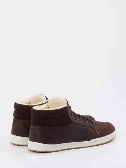 HUB – Mid-Top-Sneaker aus Fettleder dunkelbraun
