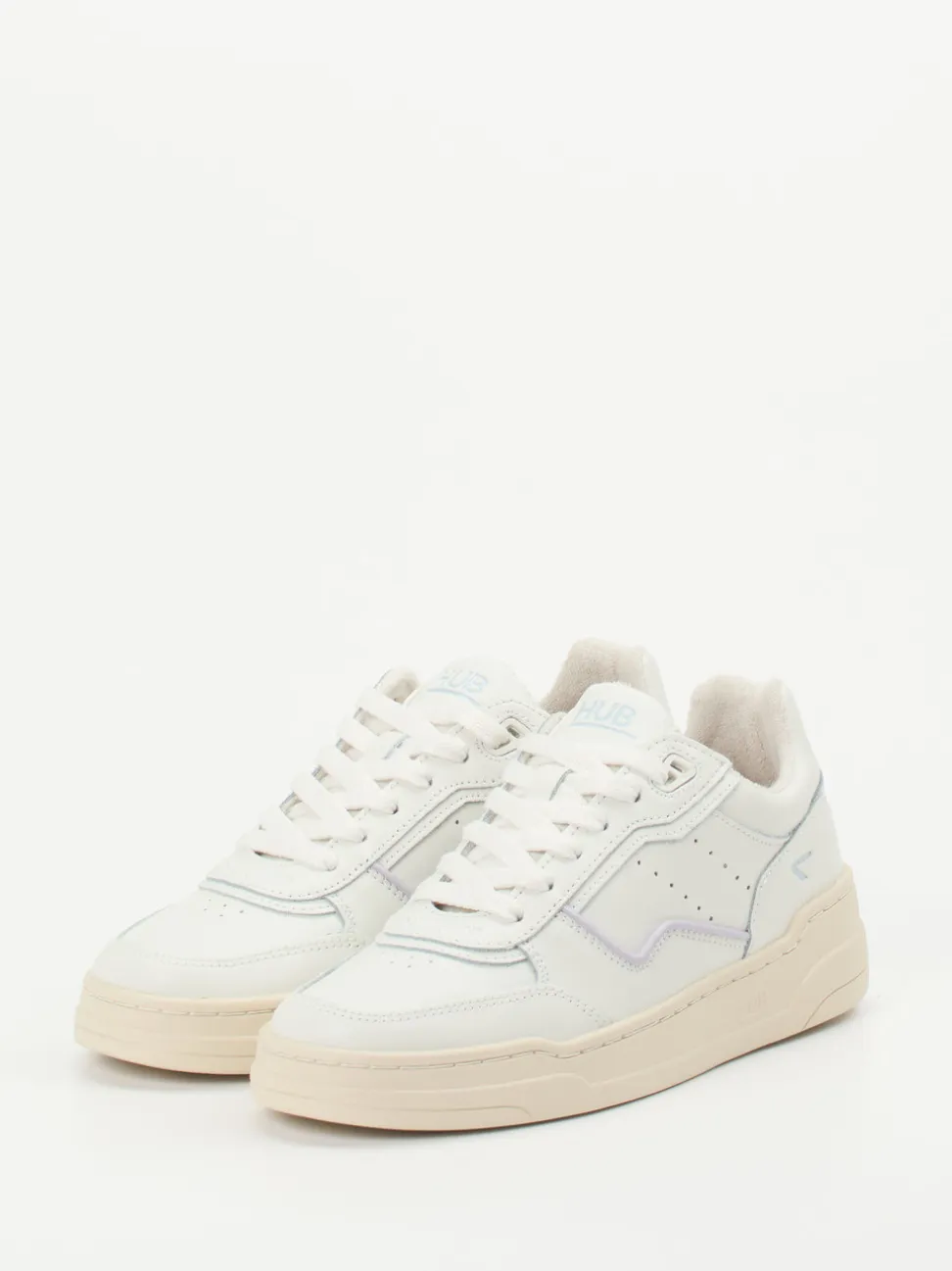 HUB – Sneaker aus Glattleder in Offwhite