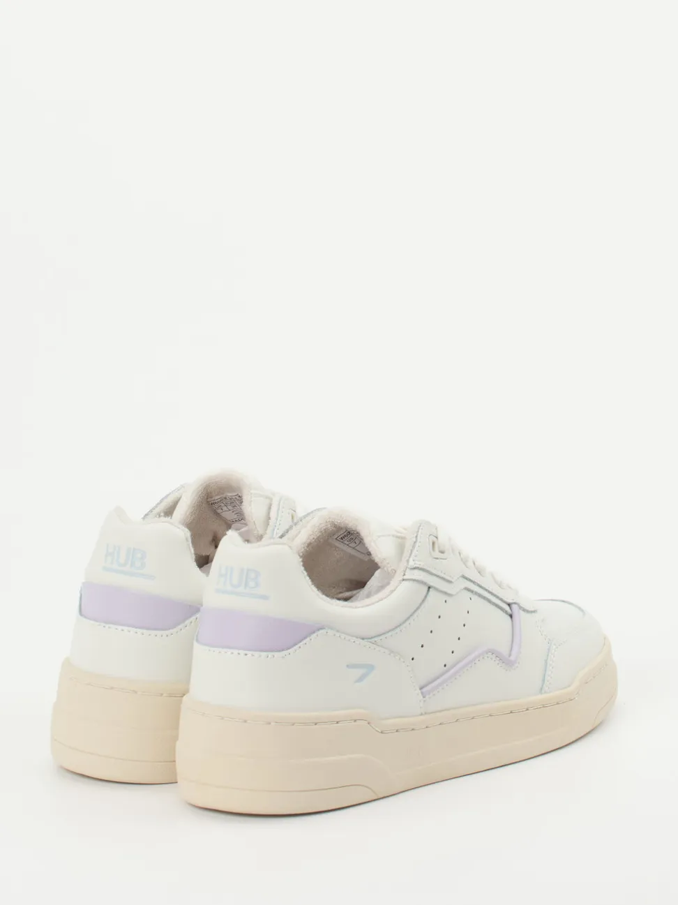 HUB – Sneaker aus Glattleder in Offwhite