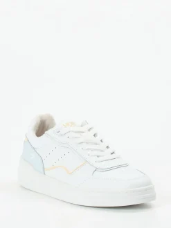 HUB – Sneaker aus Kalbleder in Weiß mit Pastell