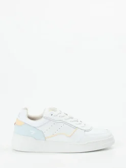 HUB – Sneaker aus Kalbleder in Weiß mit Pastell