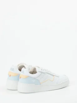 HUB – Sneaker aus Kalbleder in Weiß mit Pastell
