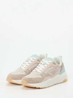 HUB – Sneaker aus Veloursleder und Mesh beige