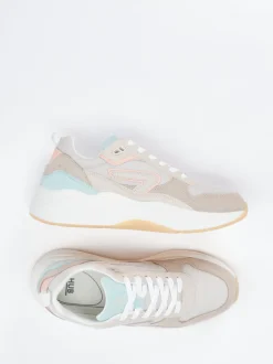 HUB – Sneaker aus Veloursleder und Mesh beige