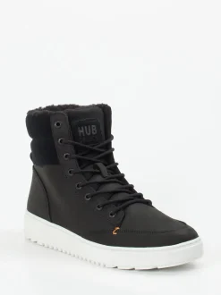 HUB – Sneakerboots aus Fettleder schwarz