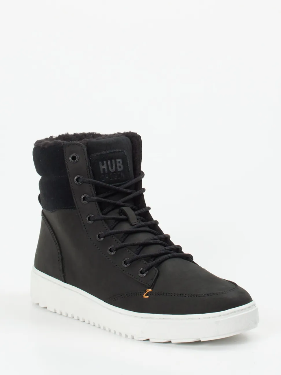 HUB – Sneakerboots aus Fettleder schwarz