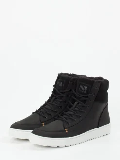 HUB – Sneakerboots aus Fettleder schwarz