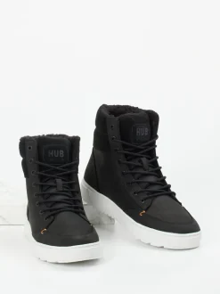 HUB – Sneakerboots aus Fettleder schwarz
