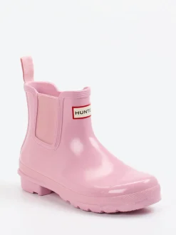 Hunter – Chelsea-Gummistiefeletten aus Synthetik rosa
