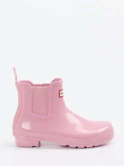 Hunter – Chelsea-Gummistiefeletten aus Synthetik rosa