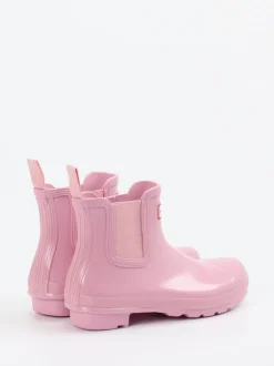 Hunter – Chelsea-Gummistiefeletten aus Synthetik rosa