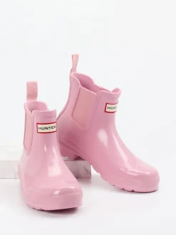 Hunter – Chelsea-Gummistiefeletten aus Synthetik rosa