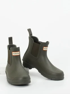Hunter – Chelsea-Stiefelette aus Gummi Olivgrün