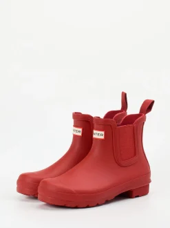 Hunter – Gummistiefelette aus Synthetik in Rot