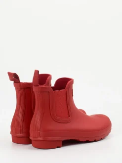 Hunter – Gummistiefelette aus Synthetik in Rot