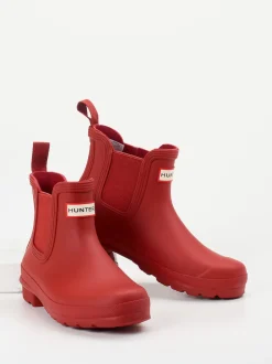 Hunter – Gummistiefelette aus Synthetik in Rot