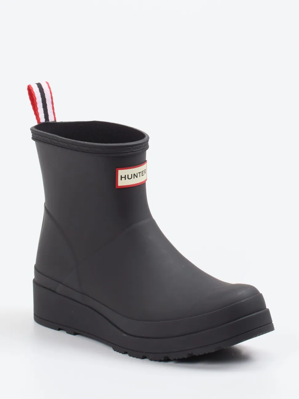 Hunter – Regenstiefelette aus Gummi in Schwarz